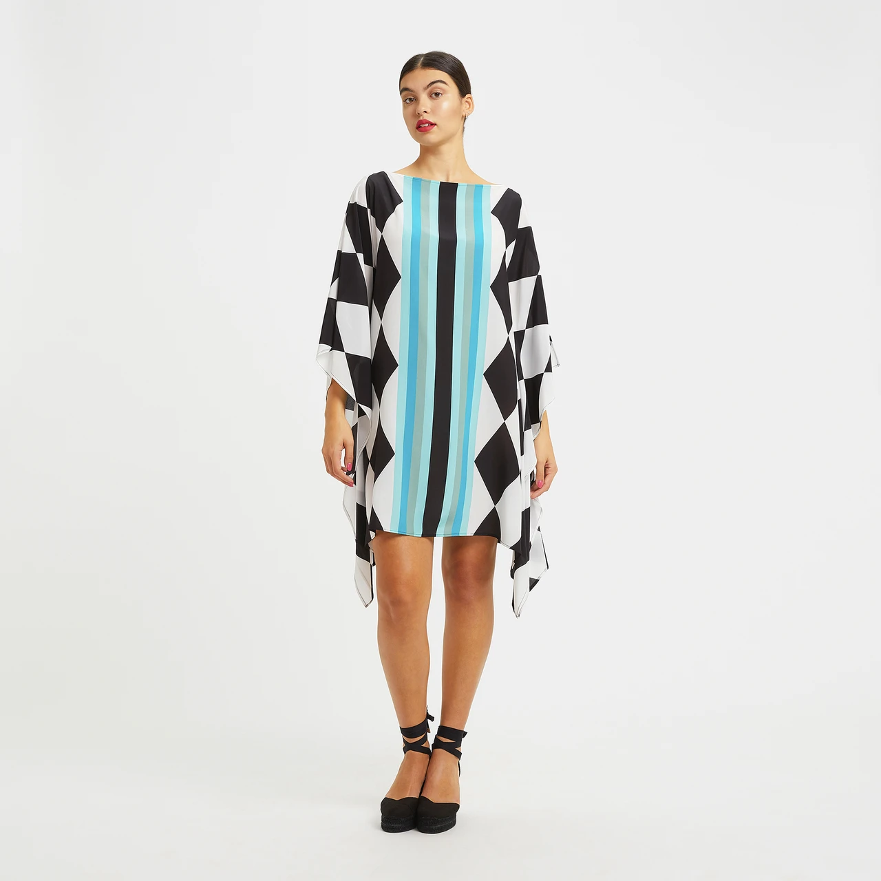 Soft Silk Crepe Kaftan - Luxurious Flowing Dress for Women's