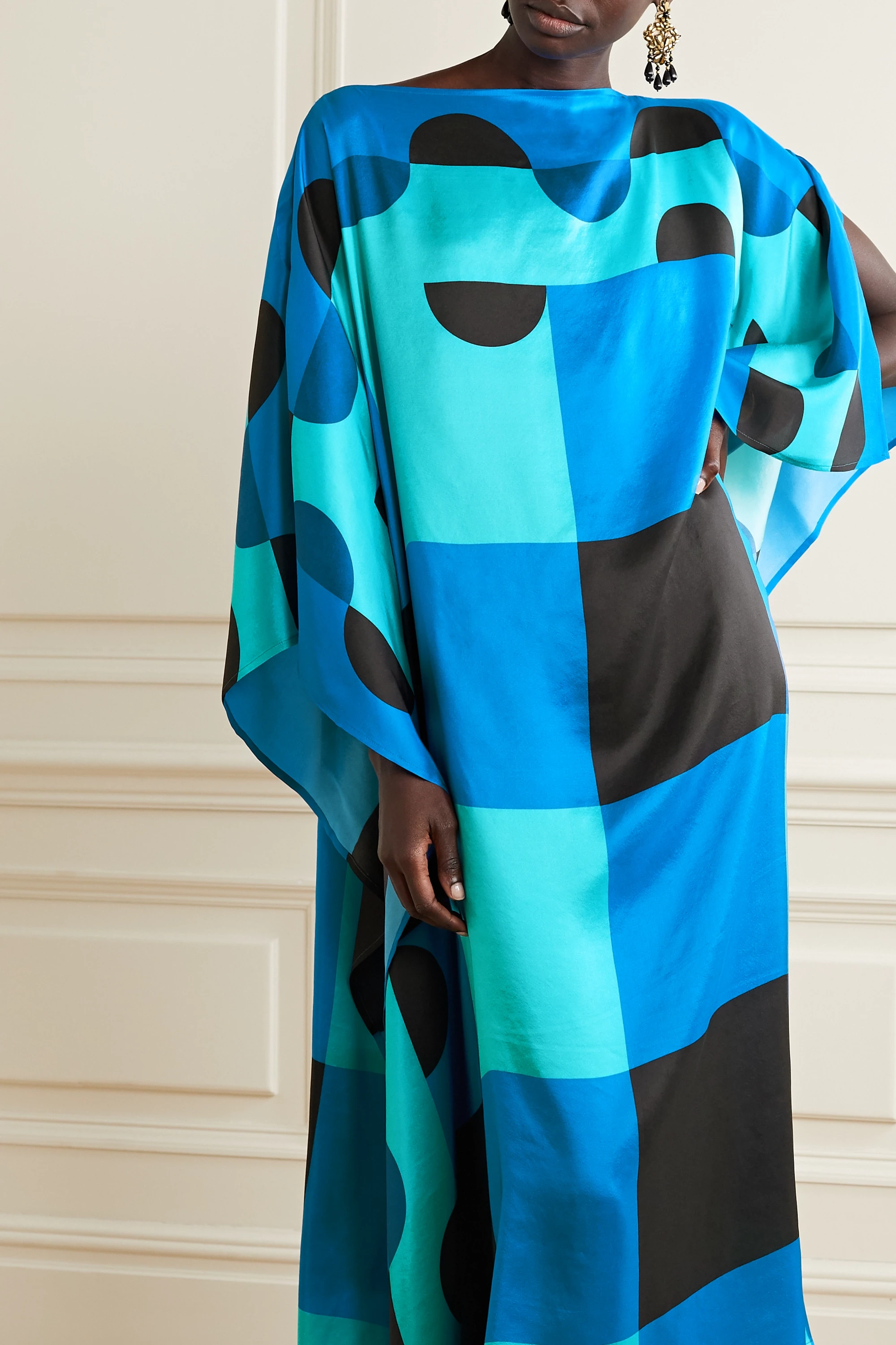 Soft Silk Crepe Kaftan - Luxurious Maxi Dress for Women's