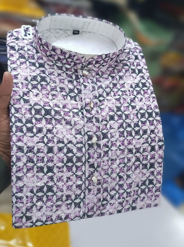 Rayon With Sequence Chikankari Work Kurta pajama Set