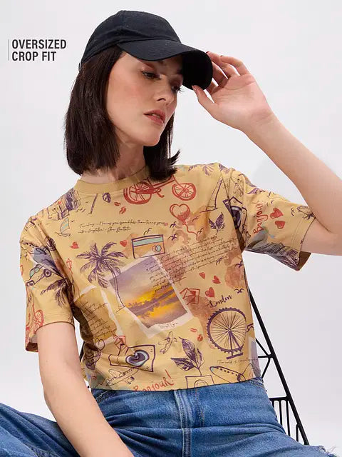 Explorer Women Oversized Cropped T-Shirts
