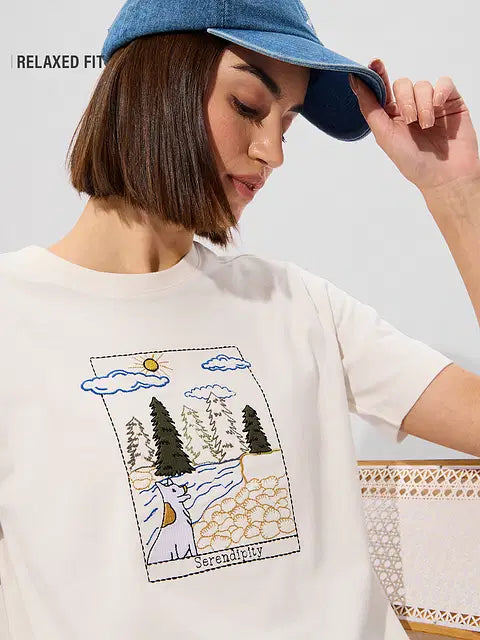 Serene Women Relaxed Fit T-Shirts