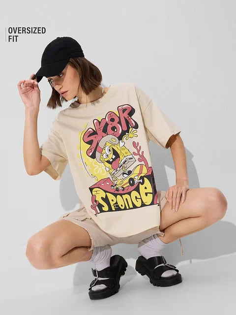 SpongeBob SK8R Women Oversized T-Shirts