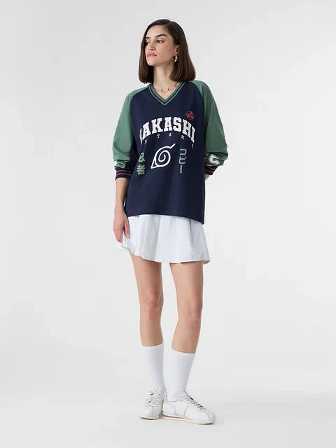 Naruto Kakashi Varsity Women Full Sleeve T-Shirts