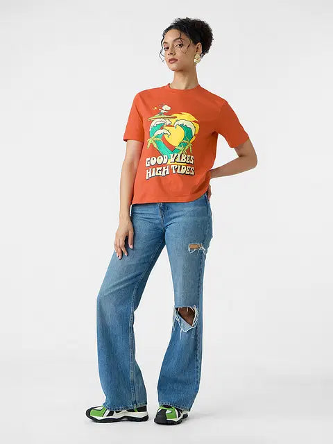 Good Vibes Women Relaxed Fit T-Shirts