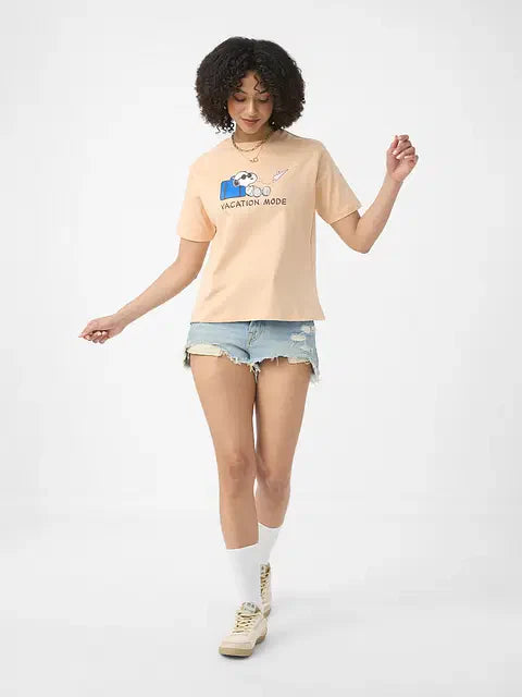 Peanuts Vacation Mode Women Relaxed Fit T-Shirts