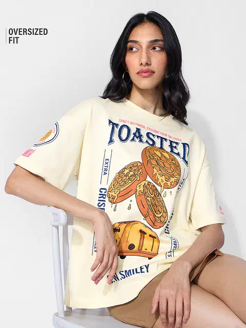Toasted Smiles Women Oversized T-Shirts
