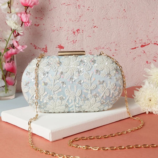 Single Side Work Oval Clutch