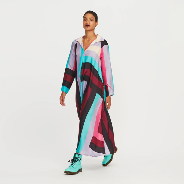 Elegant French Crepe Kaftan, Flowy and Versatile Lounge Wear Caftan for Women's