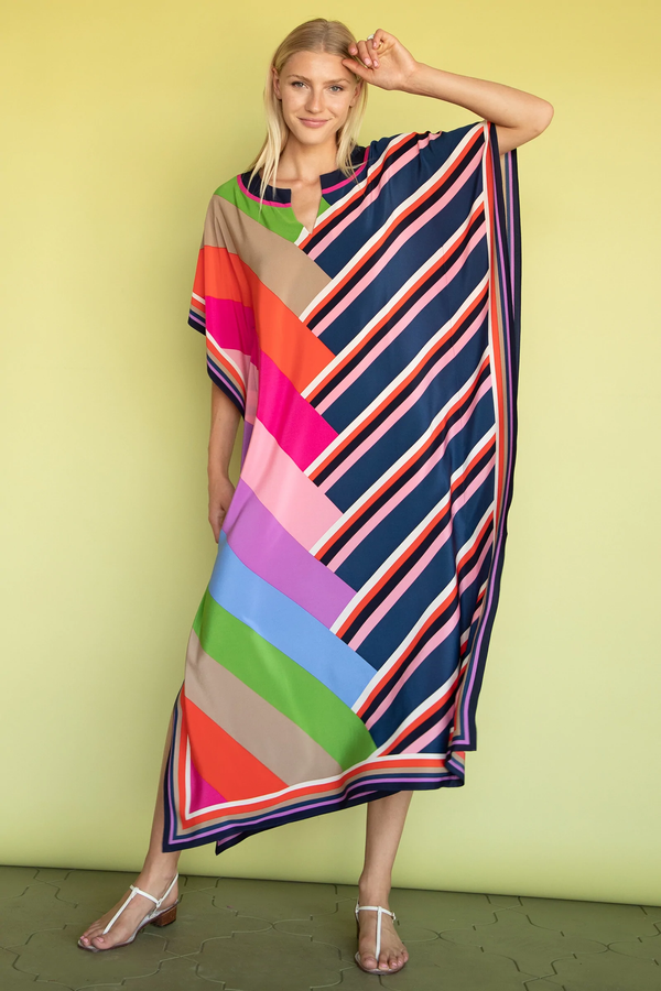 Luxury Silk Crepe Kaftan – Lightweight and Elegant Caftan For Women's