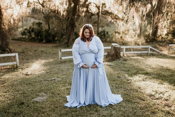 Blue Maternity Dress for Blue Baby Shower Dress