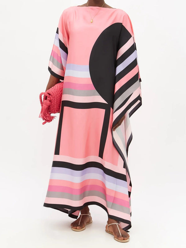 Boho Chic Silk Crepe Kaftan Dress – Soft and Stylish Caftan For Women's