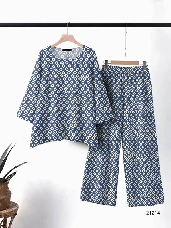 Women's Wear Pure cotton print with tone concept Top With Plazo co-ord set 12-SH