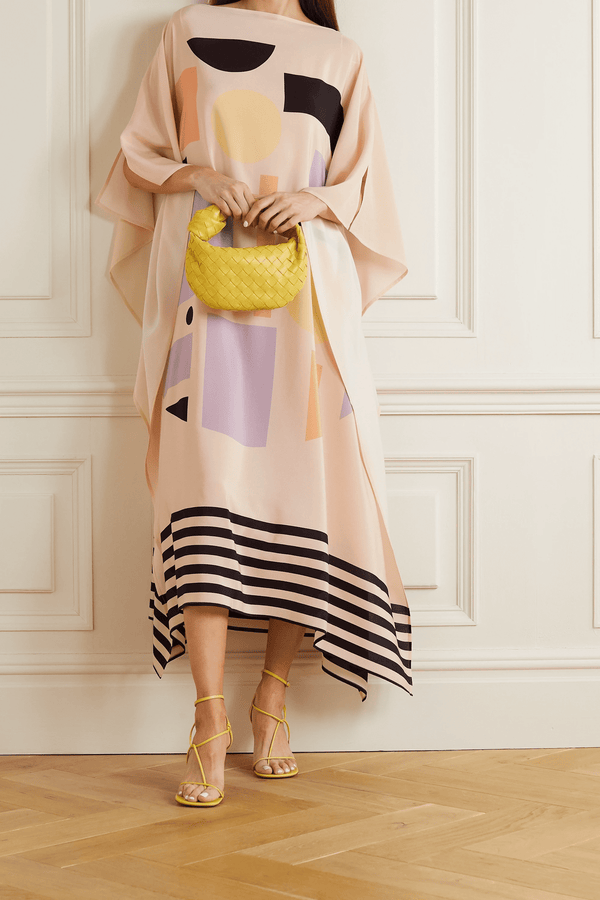 Premium Soft Silk Crepe Kaftan - Flowy, Comfortable Caftan For Women's