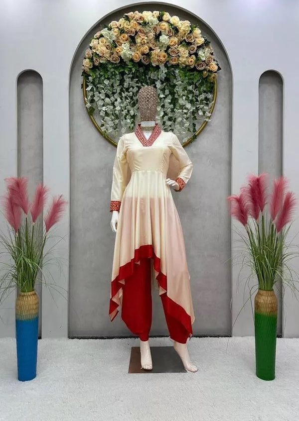 Indian Bollywood Ethnic Silk Suit Dhoti & 2 Piece Set