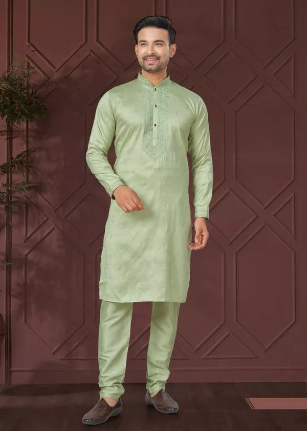 Heavy Super Silk Traditional Classic Kurta Pajama For Men's