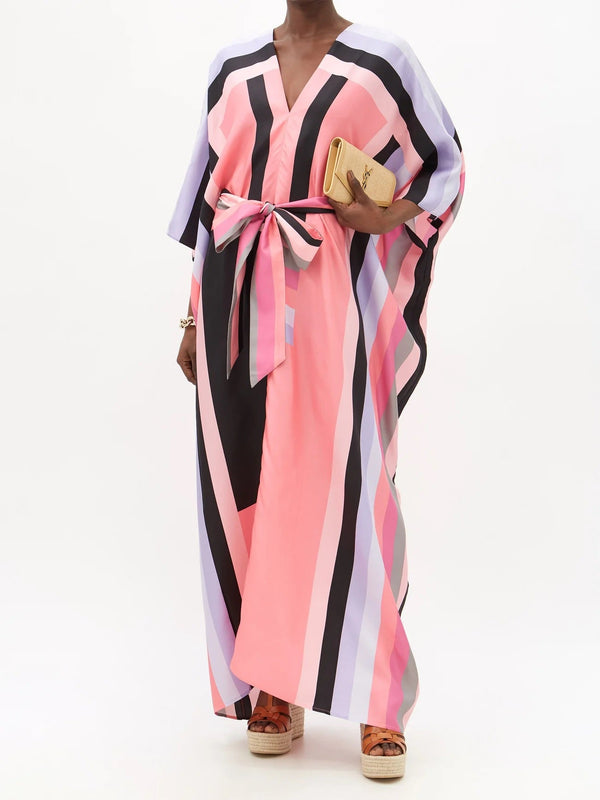 Luxury Silk Crepe Kaftan – Lightweight and Elegant Caftan For Women's