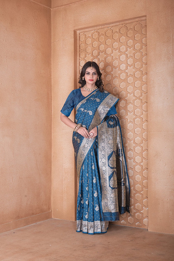Soft Silk Saree Heavy Banarasi Traditional Wear Sari With Blouse