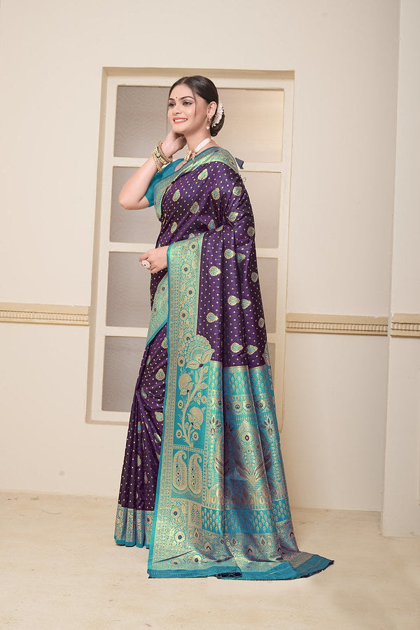 Women's Festival Wedding Wear Saree, Heavy Banarasi Sari With Blouse