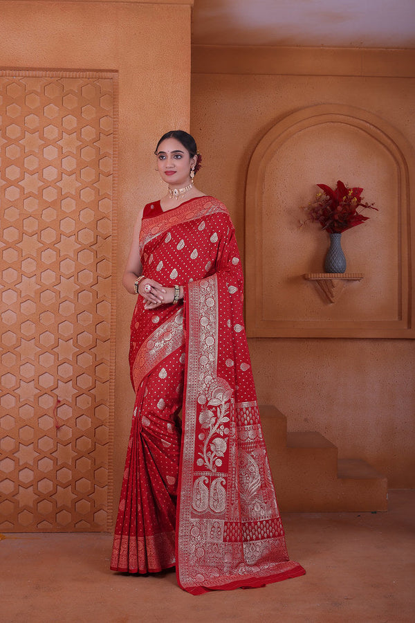 Women's Soft Silk Sari Beautiful Traditional Heavy Banarasi Saree With Blouse