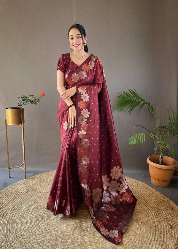 Banarasi Soft Silk Festival Latest Collection Wedding Saree With Blouse
