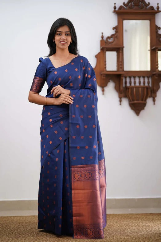 Banarasi Soft Silk Traditional Wear Simple Wedding Sari With Blouse