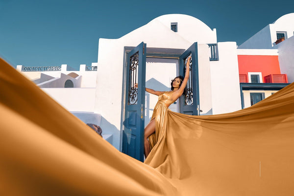 Santorini Flying Dress - Photography Dress - Engagement Dress