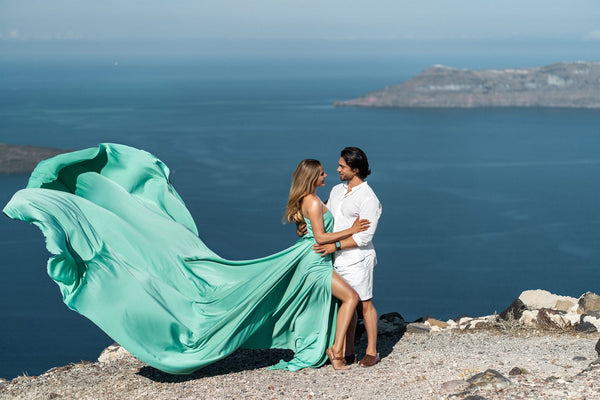Flying Dress Santorini Flying Dress, Flying Dress for Photoshoot, Long Train Dress
